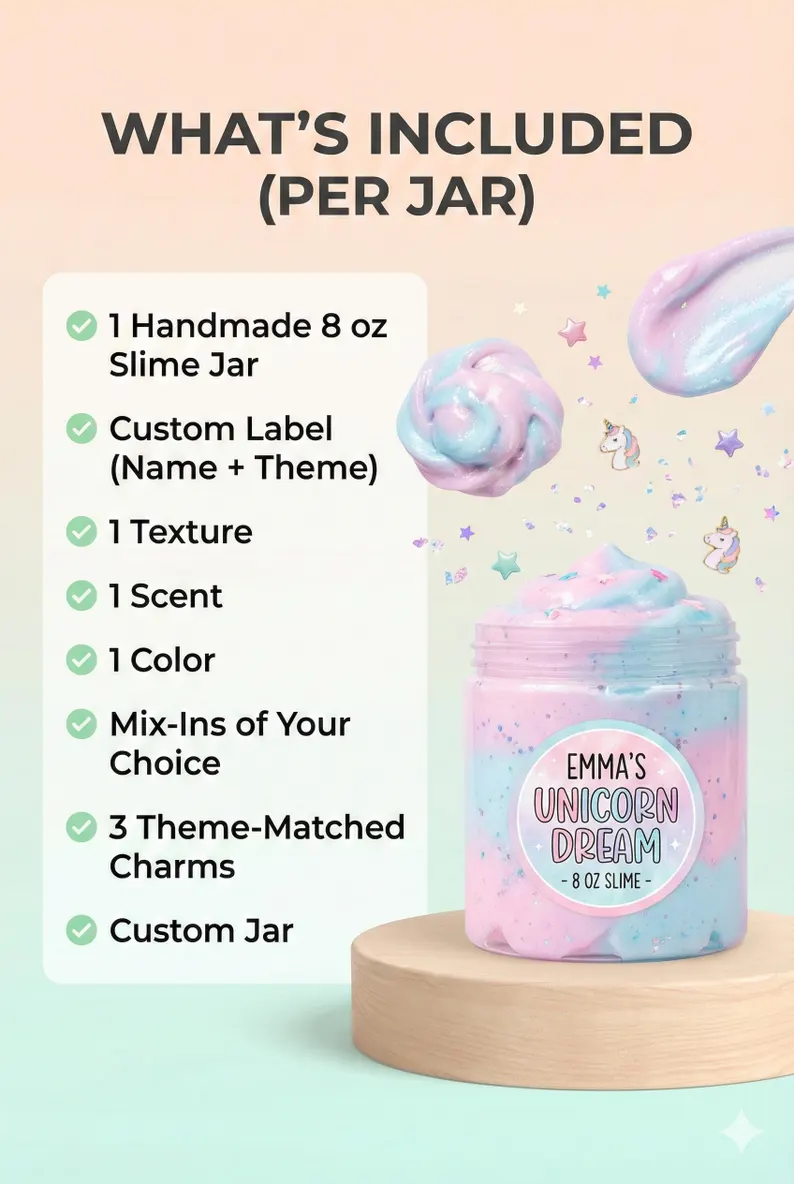 Custom Slime Party Favors – Personalized Slime Jars - Image 7